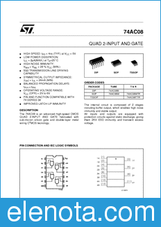 STMicroelectronics 74AC08 datasheet
