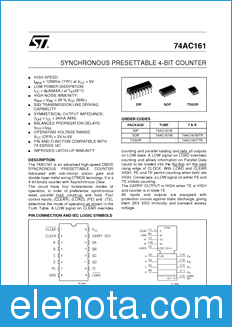 STMicroelectronics 74AC161 datasheet