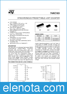 STMicroelectronics 74AC163 datasheet