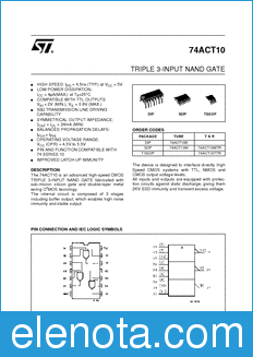 STMicroelectronics 74ACT10MTR datasheet