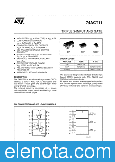 STMicroelectronics 74ACT11MTR datasheet