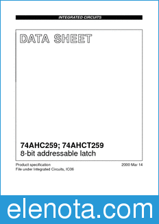 Philips 74AHCT259 datasheet