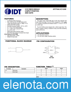IDT 74ALVC1G08 datasheet