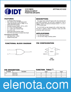 IDT 74ALVC1G32 datasheet