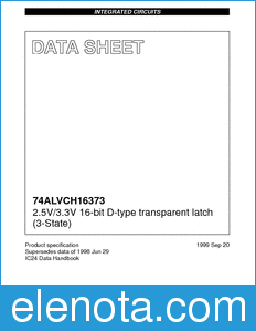 Philips 74ALVCH16373 datasheet