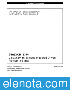 Philips 74ALVCH16374 datasheet