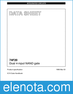 Philips 74F20 datasheet