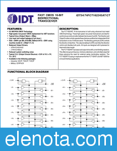 IDT 74FCT162245T datasheet