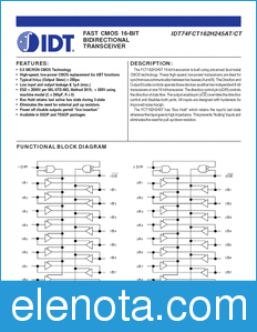 IDT 74FCT162H245T datasheet