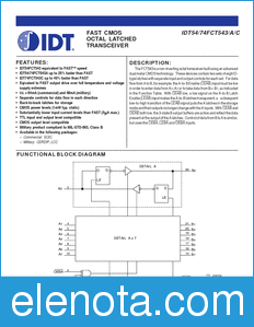 IDT 74FCT543 datasheet