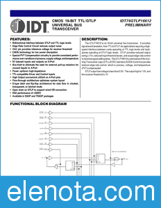 IDT 74GTLP16612 datasheet