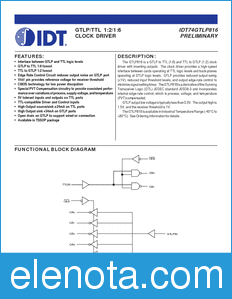 IDT 74GTLP816 datasheet