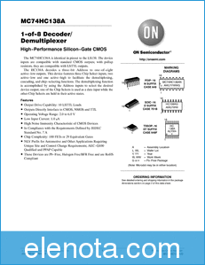 ON Semiductor 74HC138 datasheet