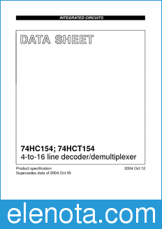 Philips 74HCT154 datasheet