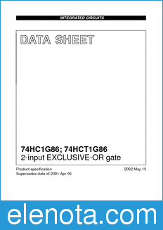 Philips 74HCT1G86 datasheet