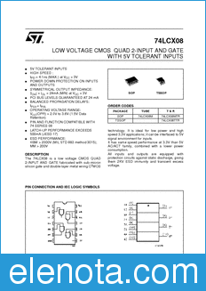 STMicroelectronics 74LCX08MTR datasheet