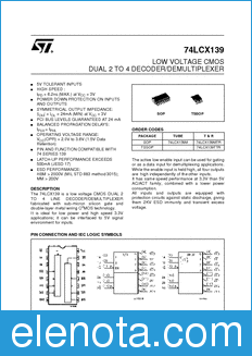 STMicroelectronics 74LCX139TTR datasheet