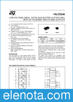 STMicroelectronics 74LCX240TTR datasheet