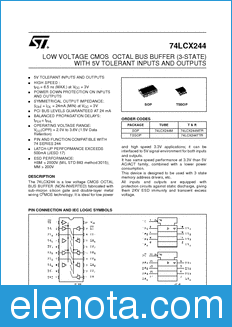 STMicroelectronics 74LCX244TTR datasheet