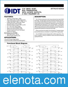 IDT 74LVC16245A datasheet