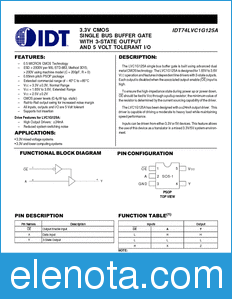 IDT 74LVC1G125A datasheet