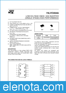 STMicroelectronics 74LVCU04AM datasheet