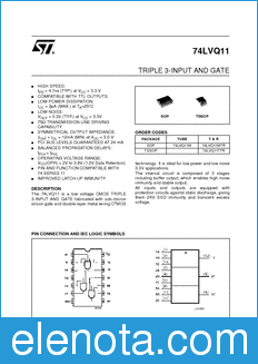 STMicroelectronics 74LVQ11MTR datasheet