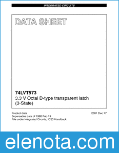 Philips 74LVT573 datasheet