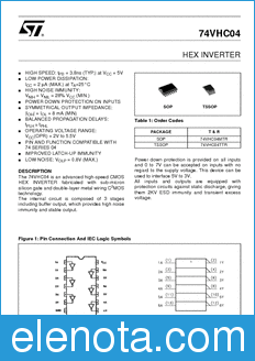 STMicroelectronics 74VHC04 datasheet