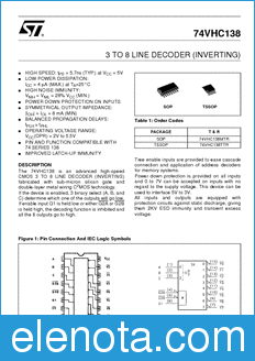 STMicroelectronics 74VHC138 datasheet