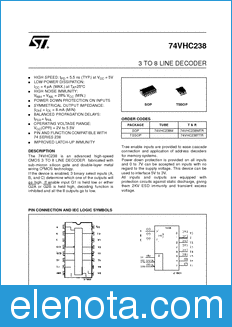 STMicroelectronics 74VHC238MTR datasheet