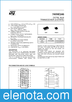 STMicroelectronics 74VHC245MTR datasheet