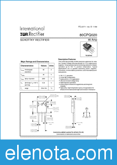 International Rectifier 80CPQ020 datasheet