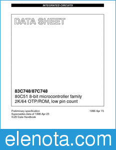 Philips 83C748 datasheet