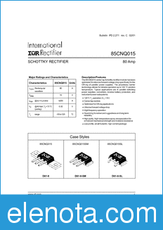 International Rectifier 85CNQ015 datasheet