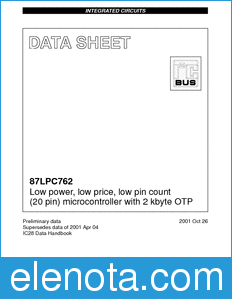 Philips 87LPC762 datasheet