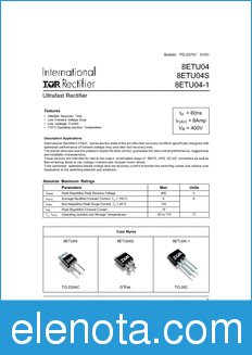 International Rectifier 8ETU04 datasheet