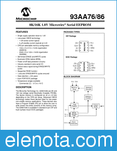 Microchip 93AA76/86 datasheet