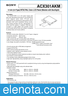 Sony Semiconductor ACX301AKM datasheet