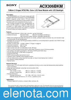 Sony Semiconductor ACX306BKM datasheet