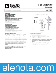 Analog Devices AD12501 datasheet