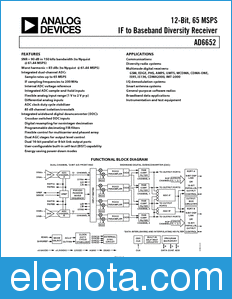 Analog Devices AD6652 datasheet