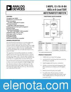Analog Devices AD7276 datasheet