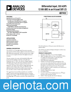 Analog Devices AD7452 datasheet