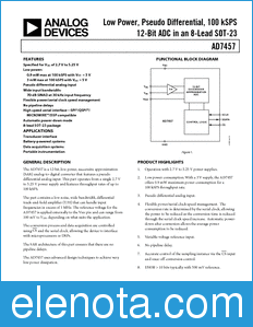 Analog Devices AD7457 datasheet