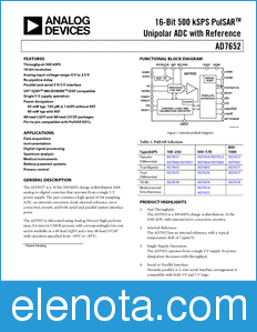 Analog Devices AD7652 datasheet