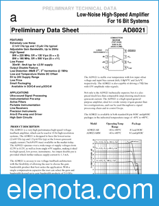 Analog Devices AD8021 datasheet