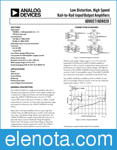 Analog Devices AD8027AD8028 datasheet