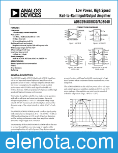Analog Devices AD8029 datasheet