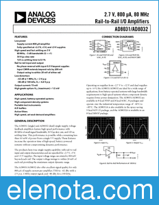 Analog Devices AD8031 datasheet